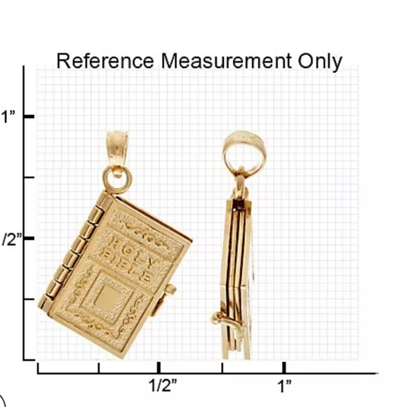 Gorgeous 14k Yellow Gold 3D Bible Pendant Necklace π π - Picture 7 of 8